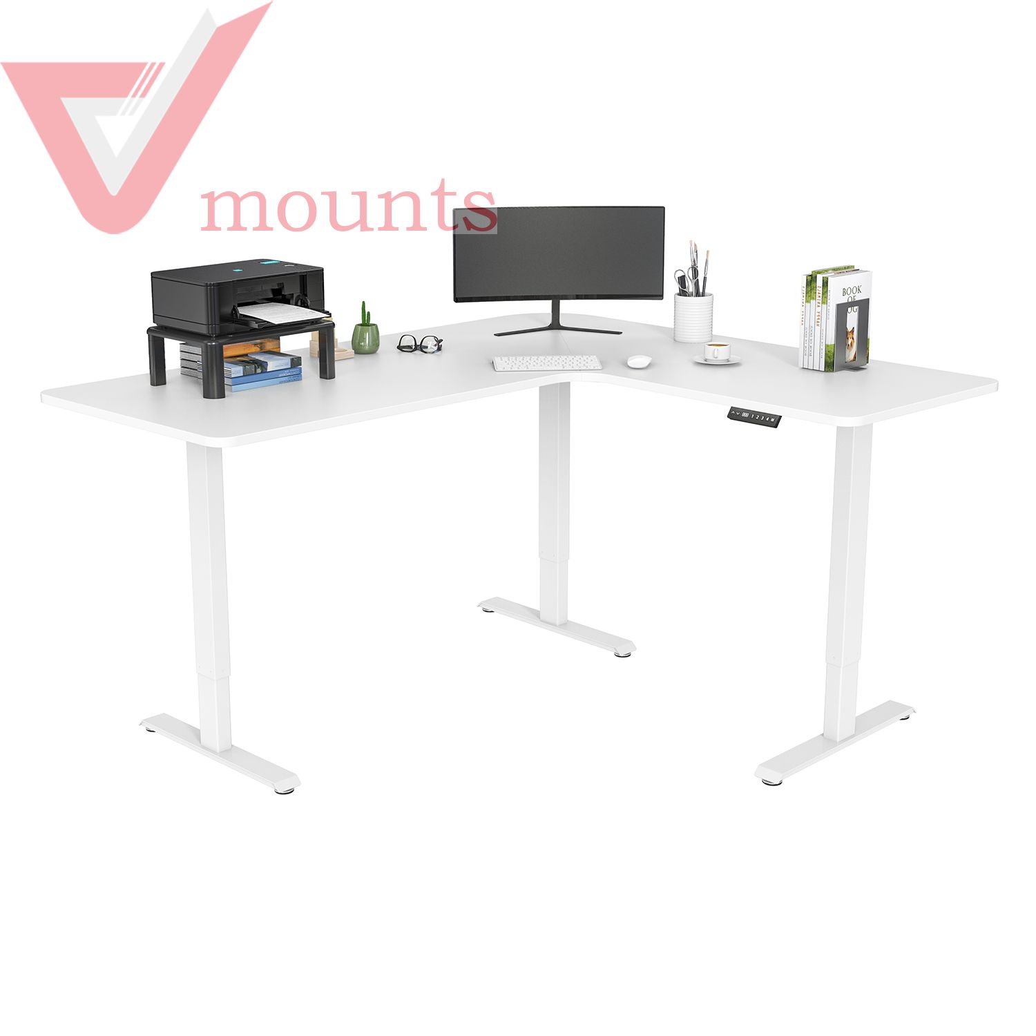 4-speed memory function LED display 3 motors electric standing table frame GHED123D-90