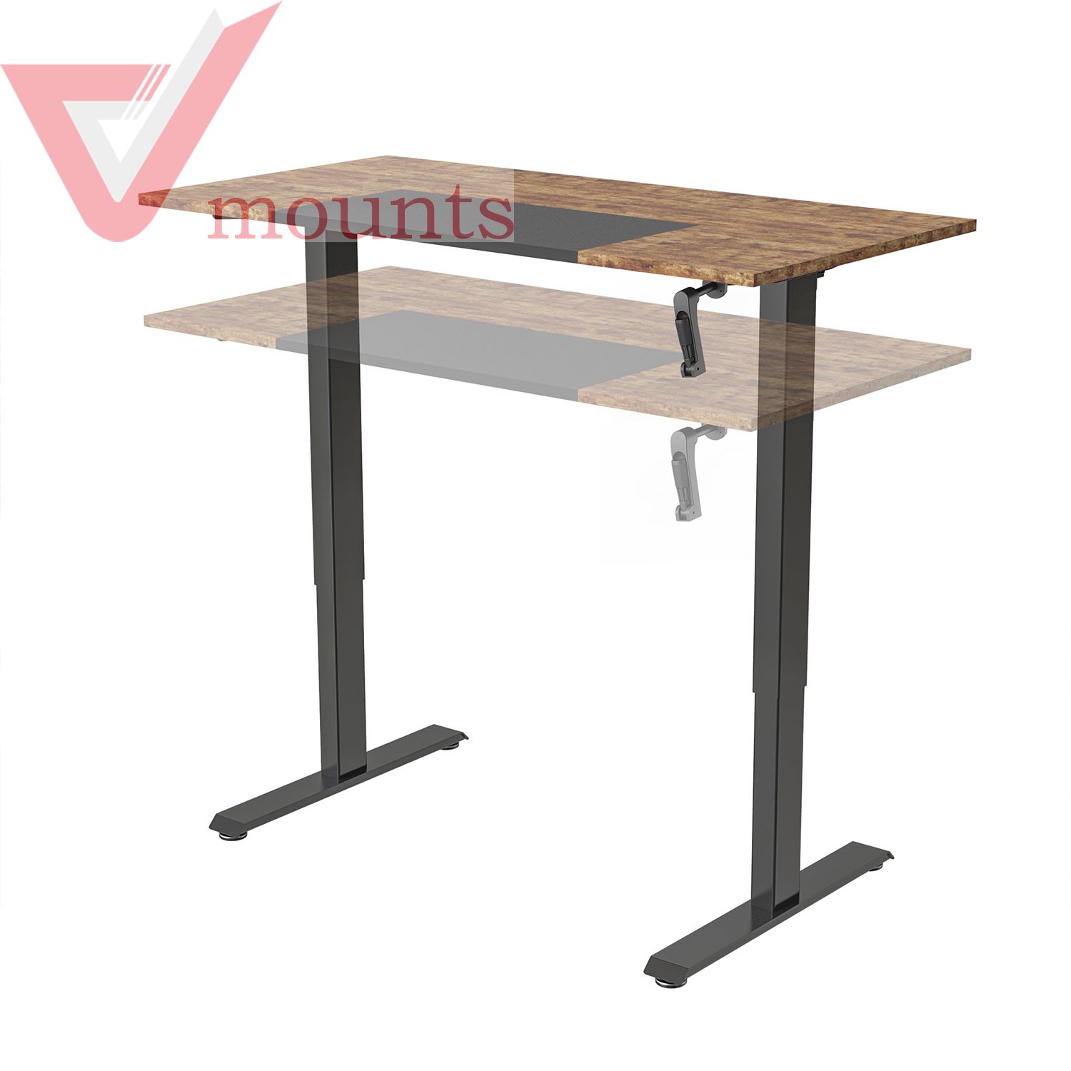 V-mounts ErgoSpot Four-piece splicing Manual Height Adjustable Desk VM-GHHD121D-4P