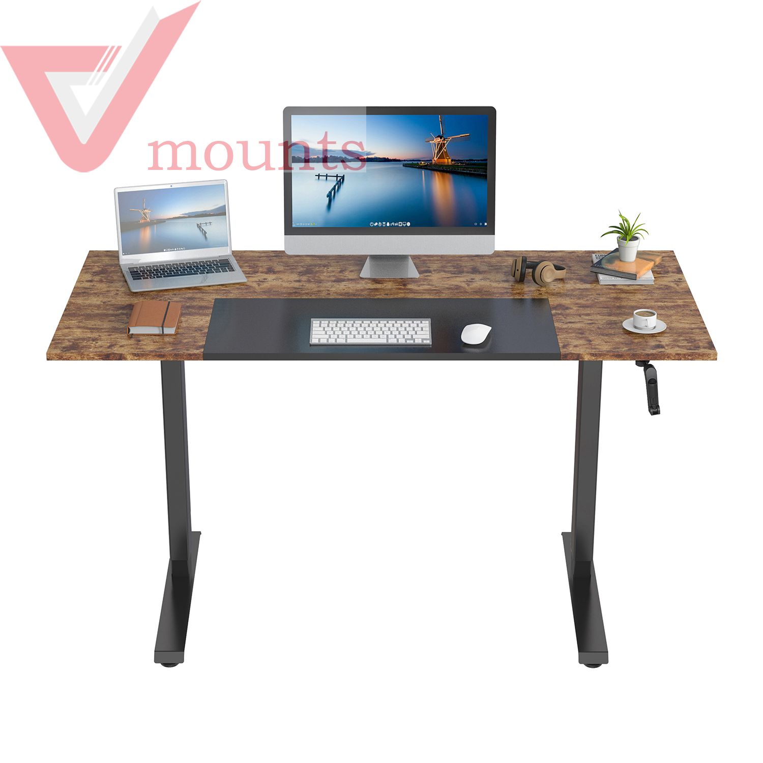 V-mounts ErgoSpot Four-piece splicing Manual Height Adjustable Desk VM-GHHD121D-4P