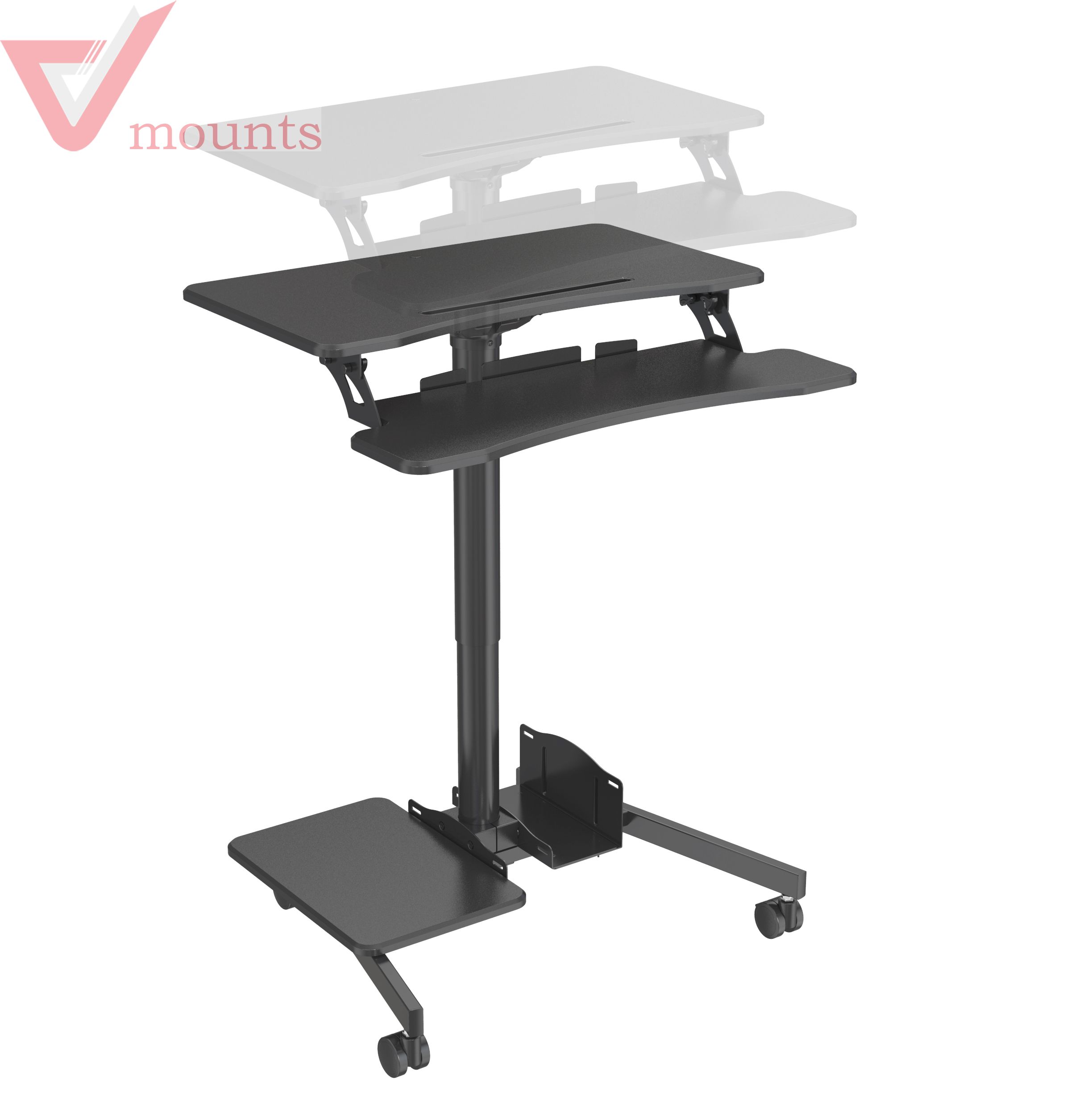 V-mounts ErgoSpot Mobile Manual Height Adjustable Office Desk VM-FDS108