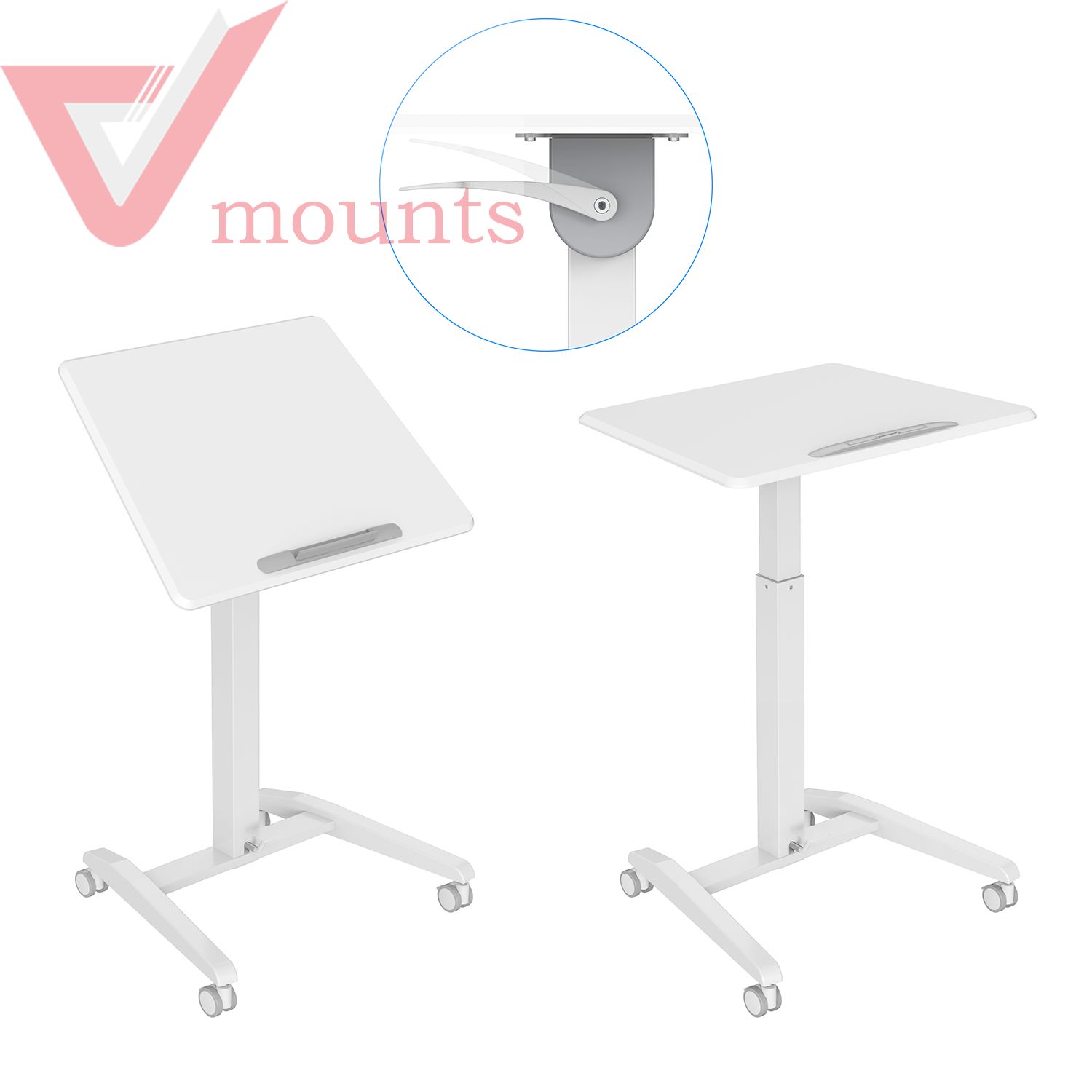 V-mounts ErgoFusion Mobile Tiltable Manual Height Adjustable Office Desk VM-FDS115B