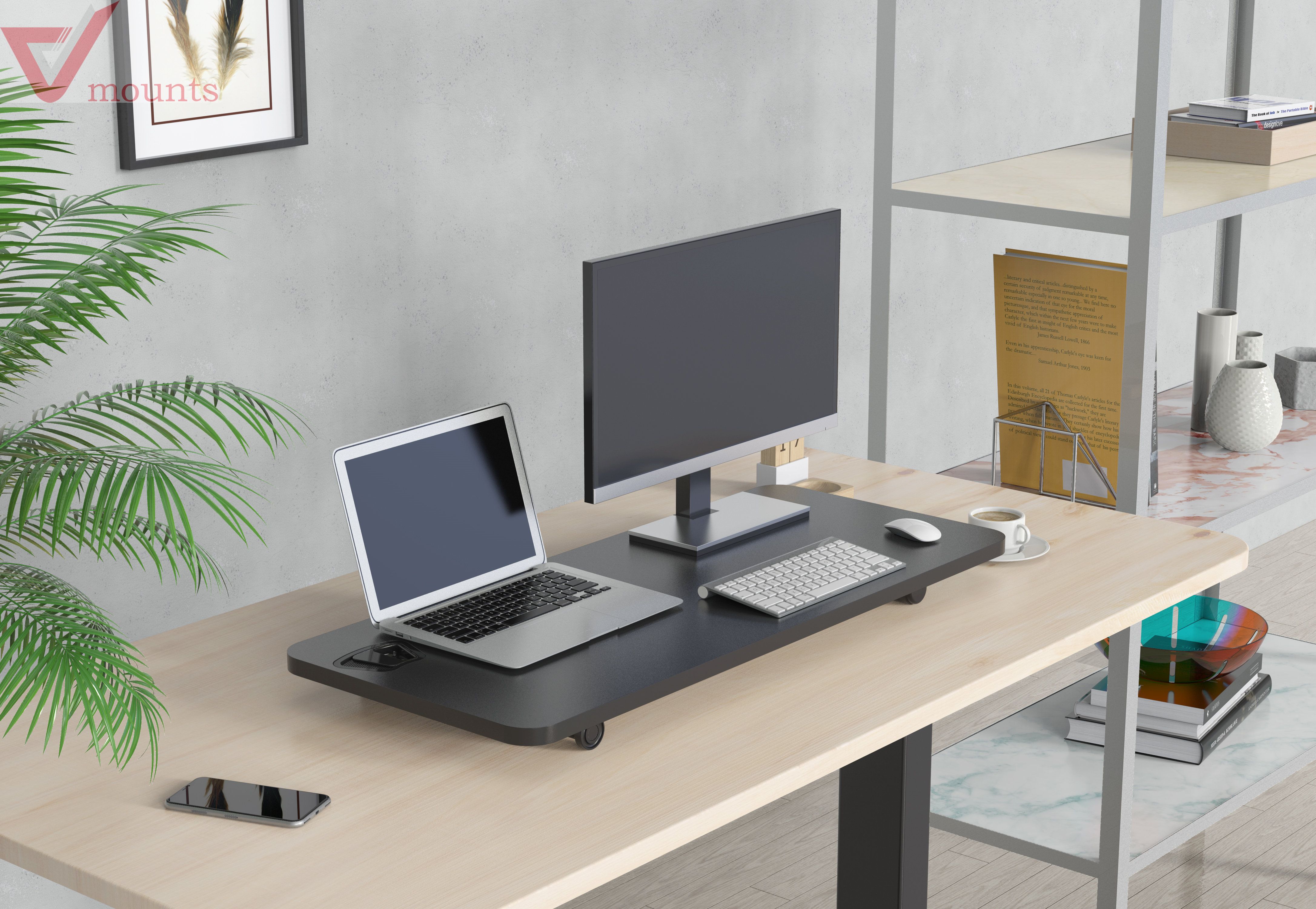 Ultrathin Manual Sit Stand Desk Converter VM-LD16