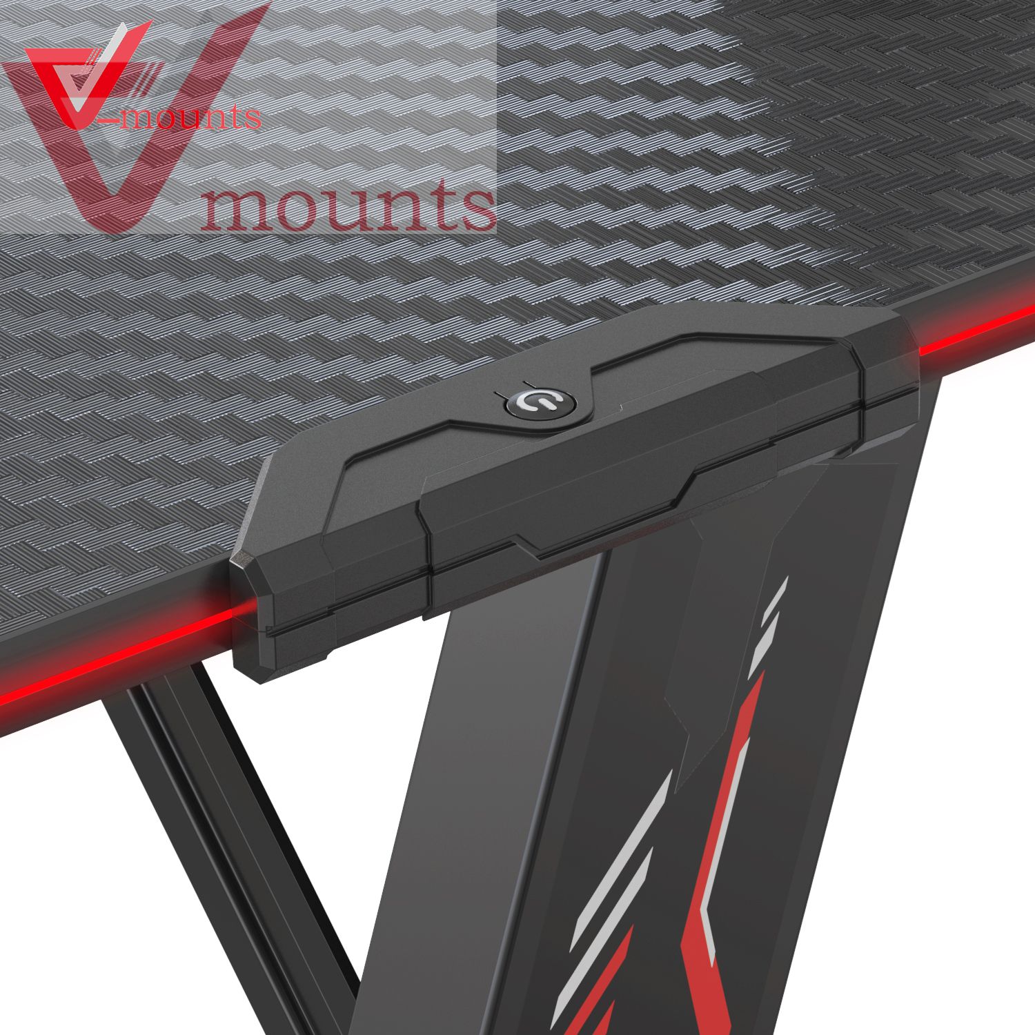 V-mounts ErgoTech Z Shaped RGB Computer Gaming Desk VM-GT01D