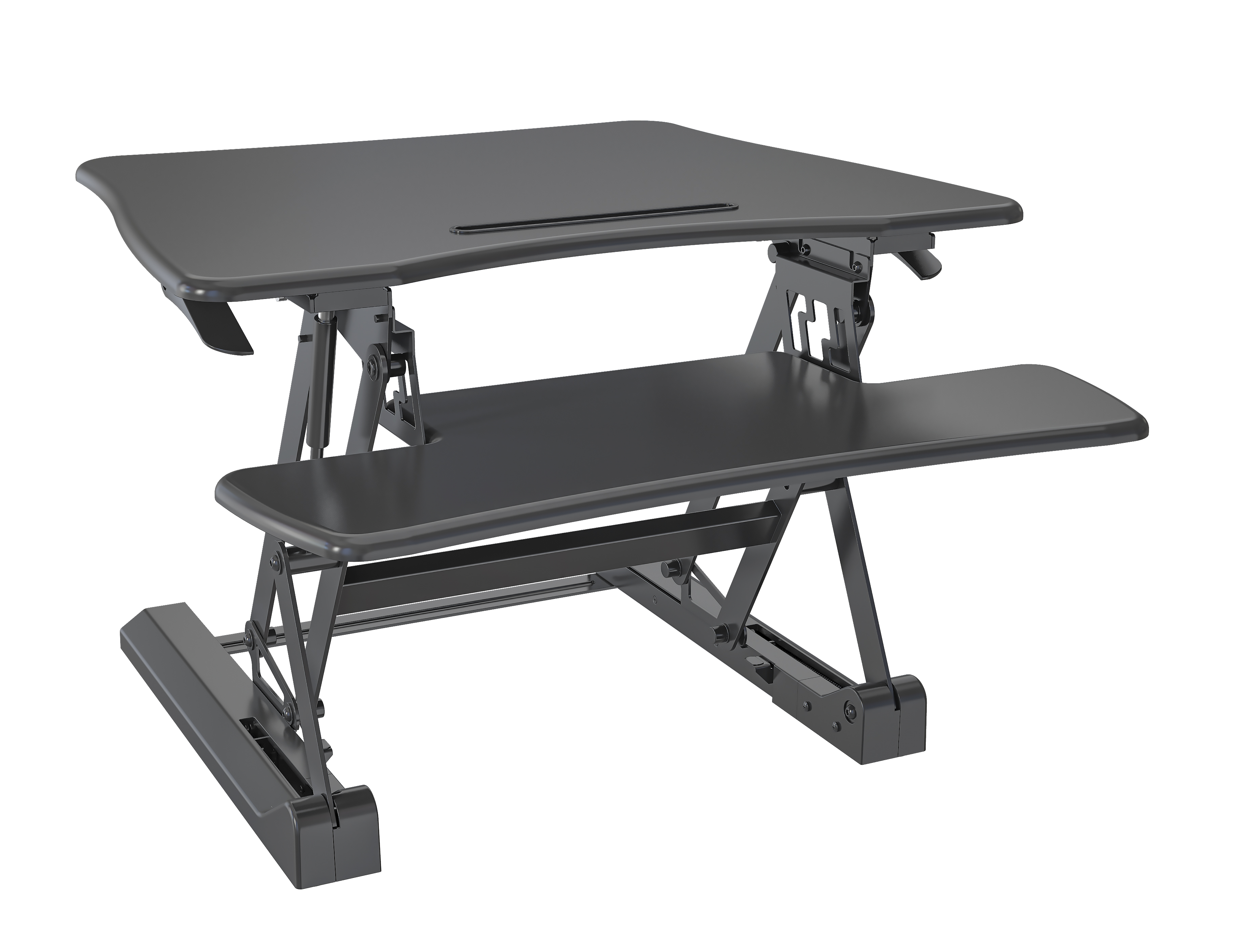 Dual-Handle Manual Sit Stand Desk Converter VM-GLD07S