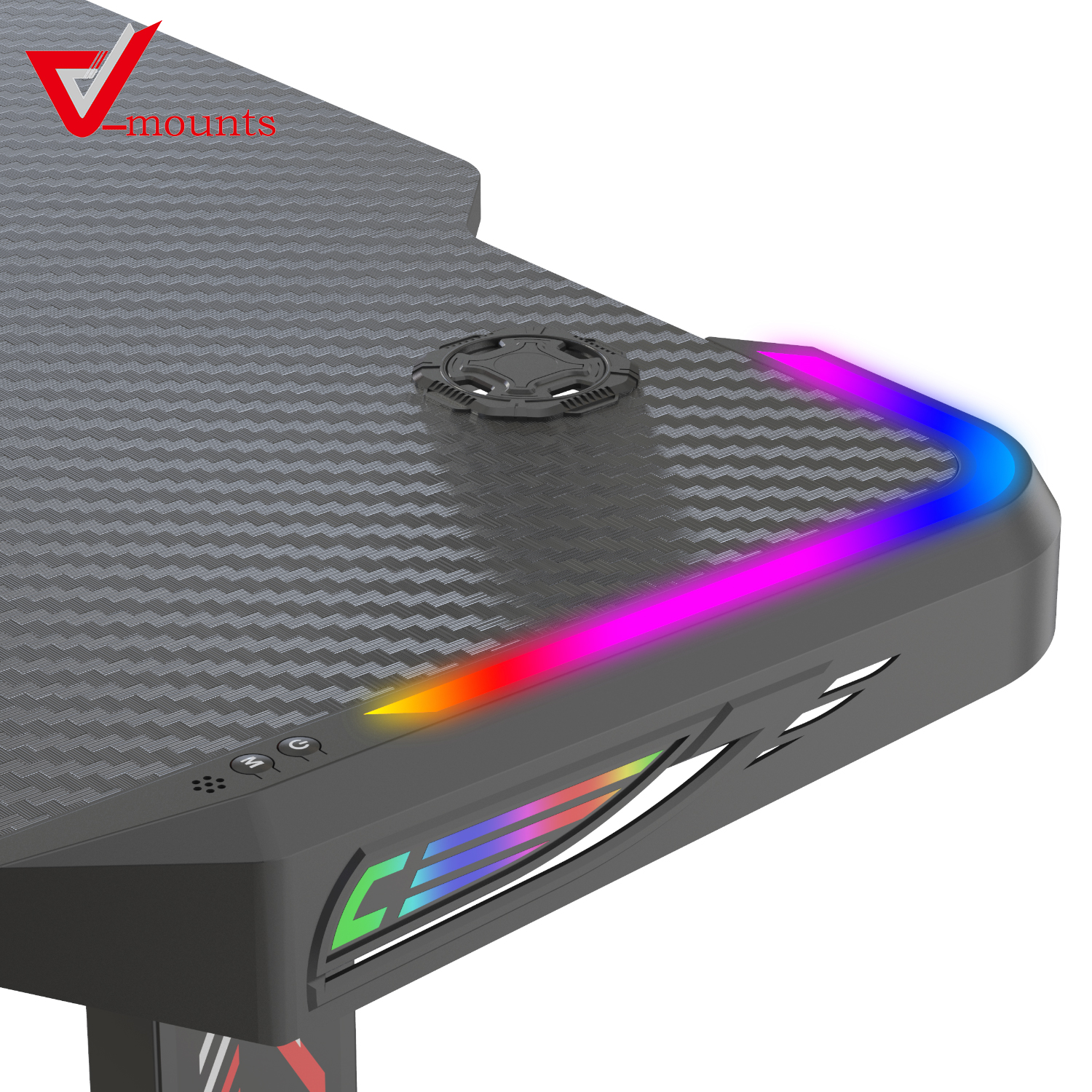 V-mounts ErgoFusion T Shaped RGB Gaming Desk VM-GT03P