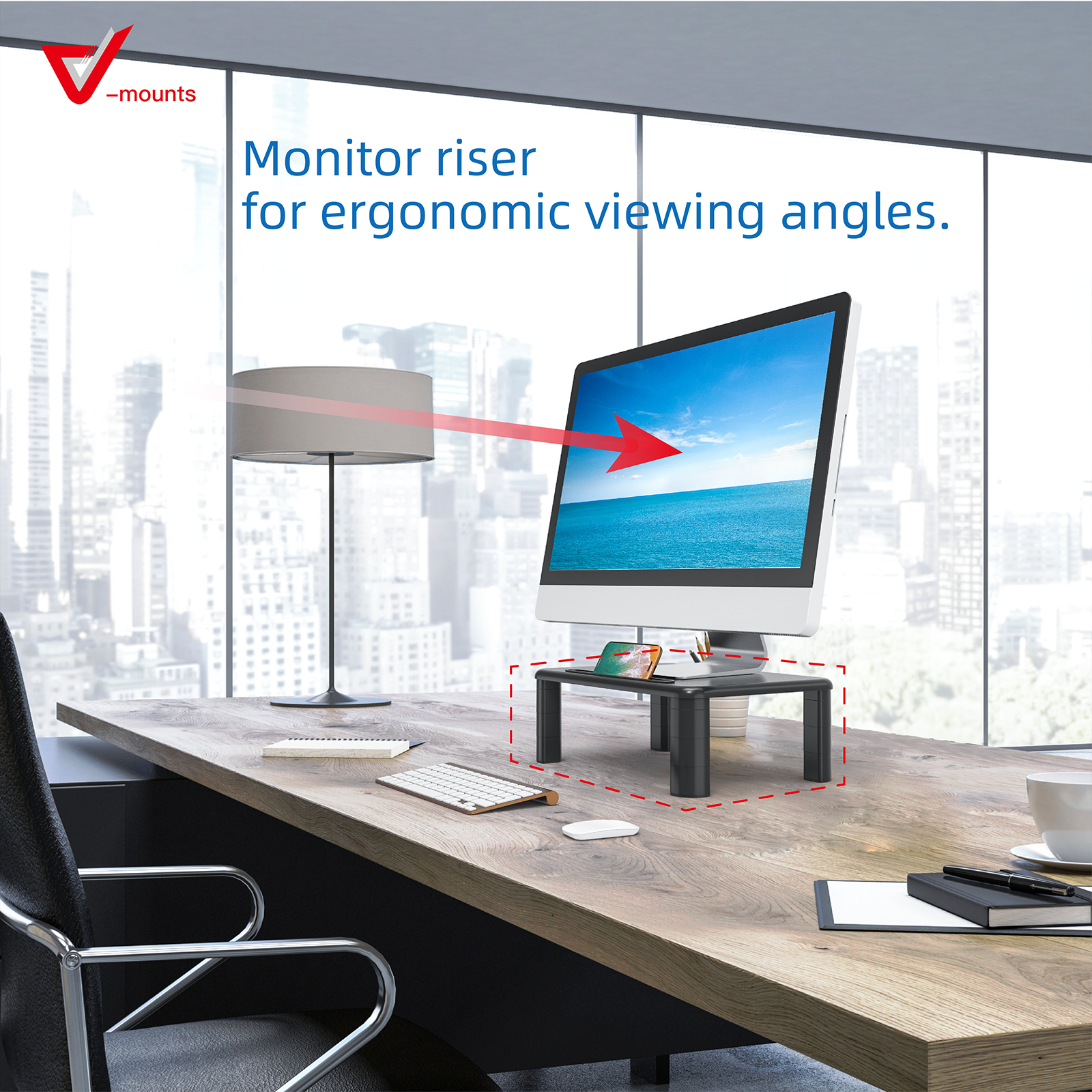 Height Adjustable Monitor/Laptop Riser VM-MR01
