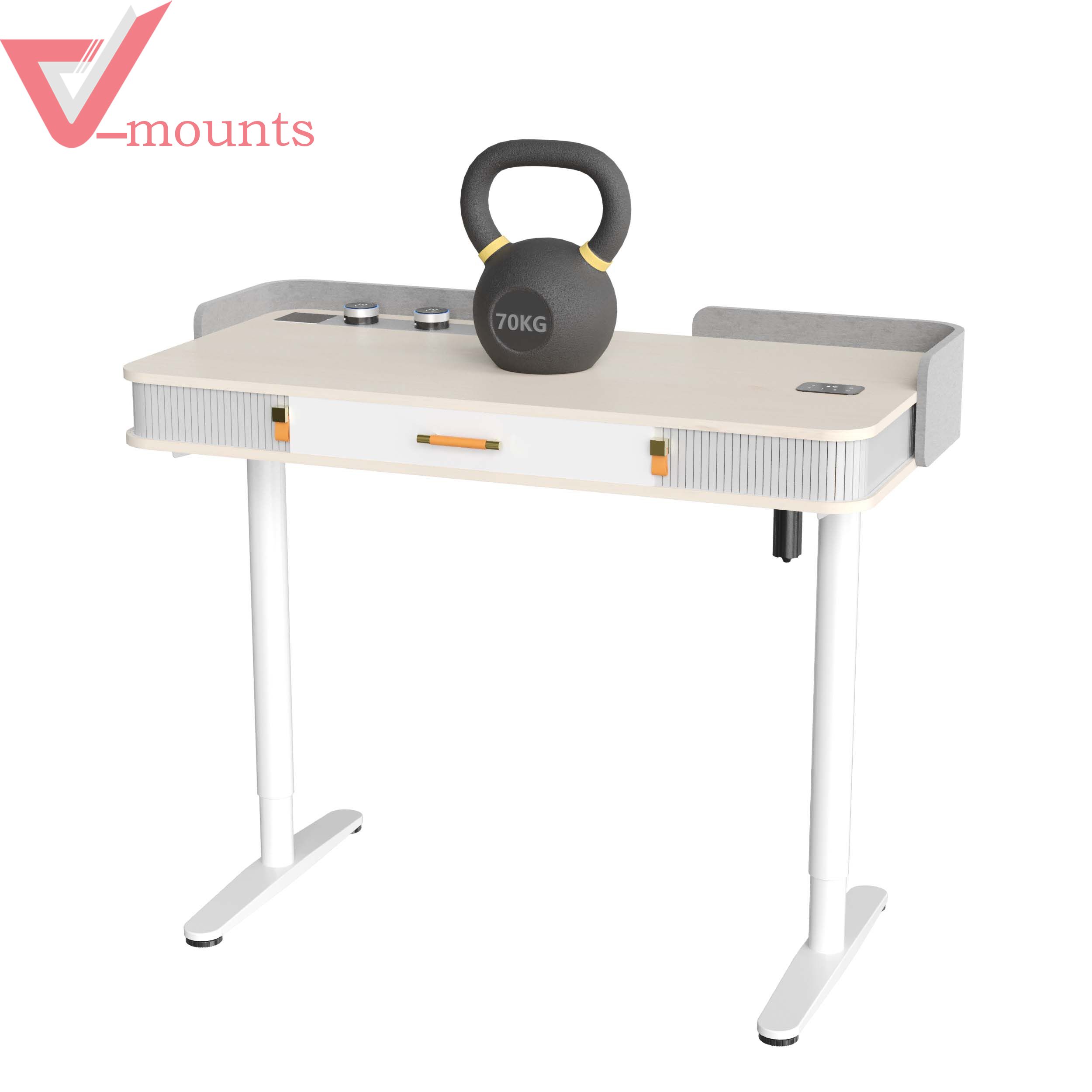 V-mounts ErgoTech Electric Height Adjustable Desk With Invisible Drawer VM-JSD5-03-P