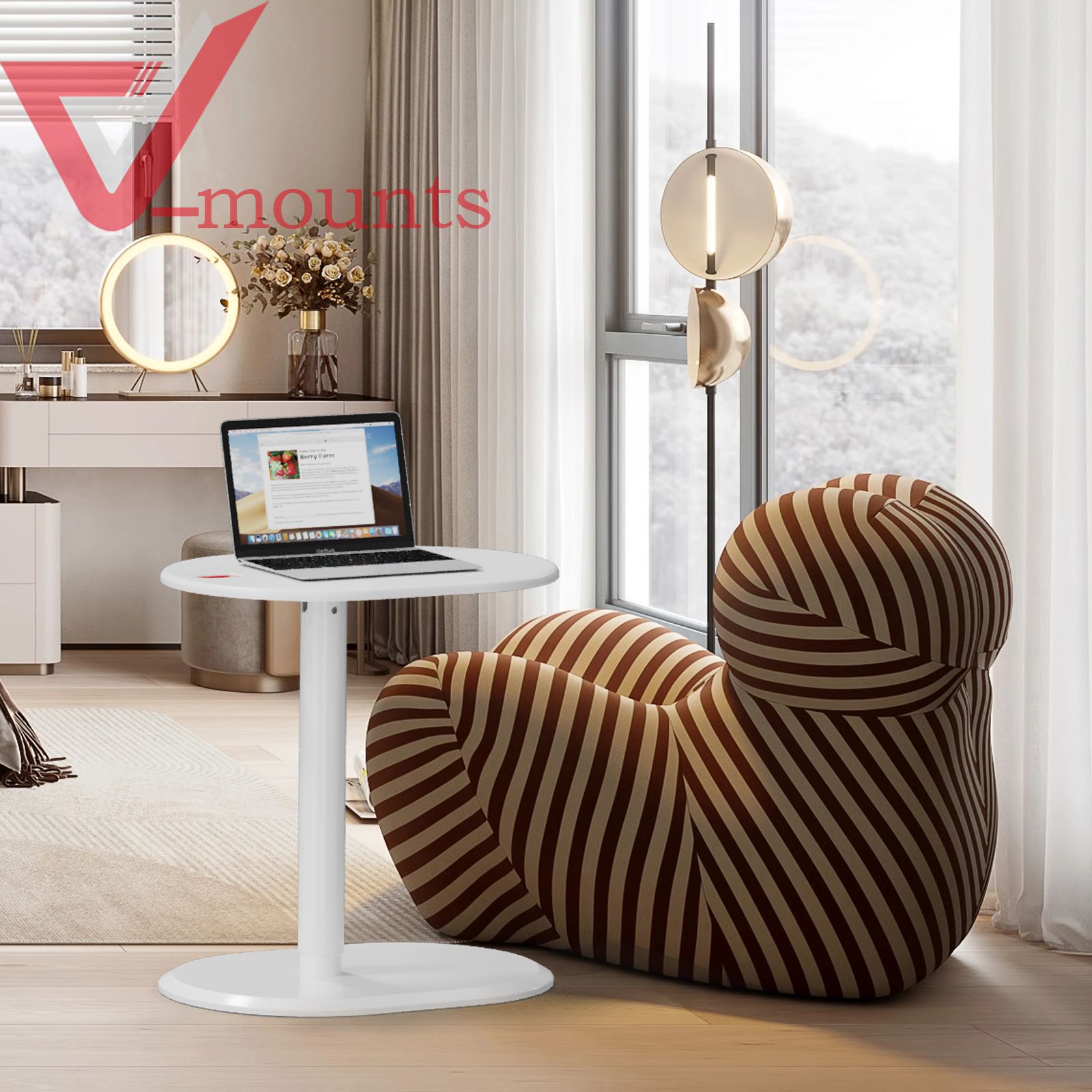 V-mounts ErgoTech Modern New Design Sofa Bed Side Use Height Adjustable Desk VM-FDS002