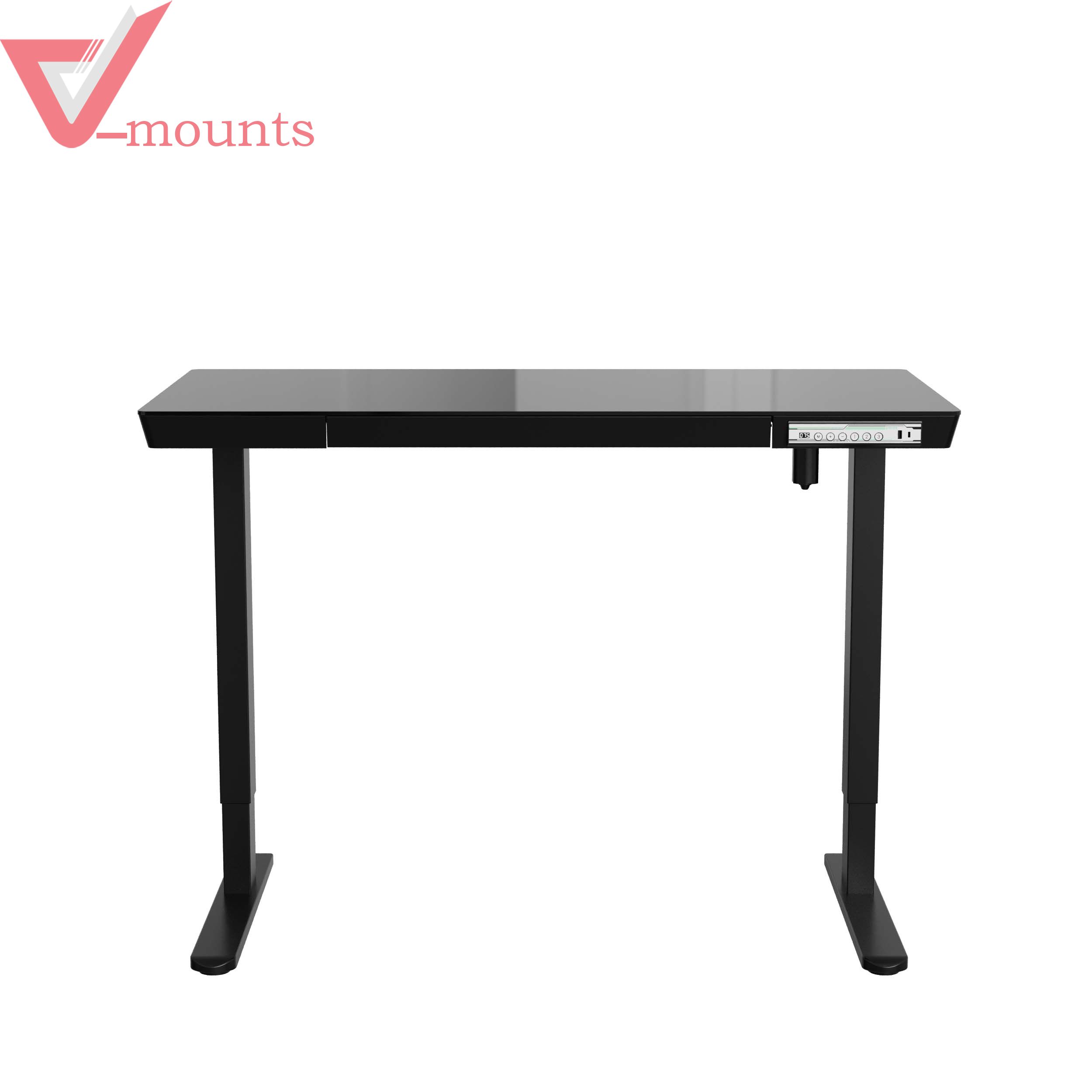 V-mounts SpaceErgo Electric Height Adjustable Tempered Glass Desk VM-JSD5-01-G4