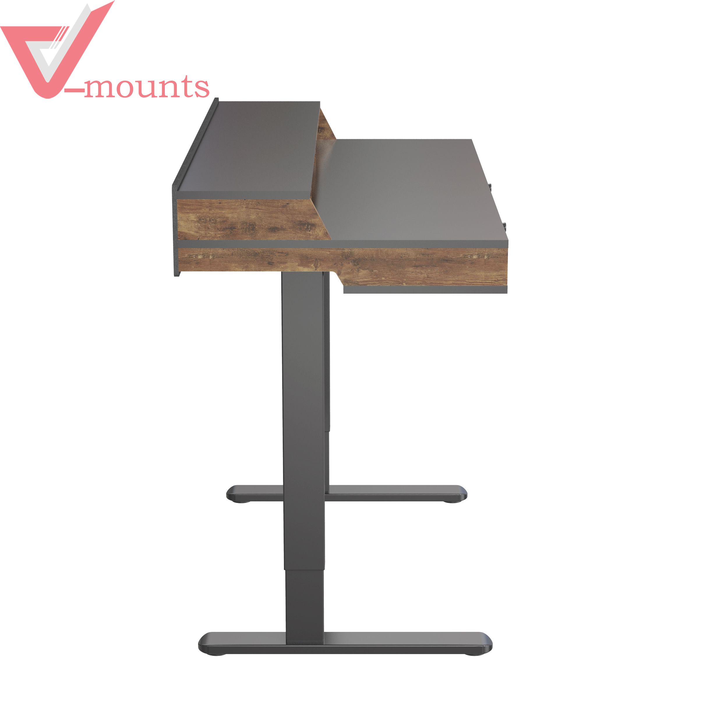 V-mounts Double-Tier  Electric Height Adjustable Desk With  Large Storage JSD5-02-2X-ZW