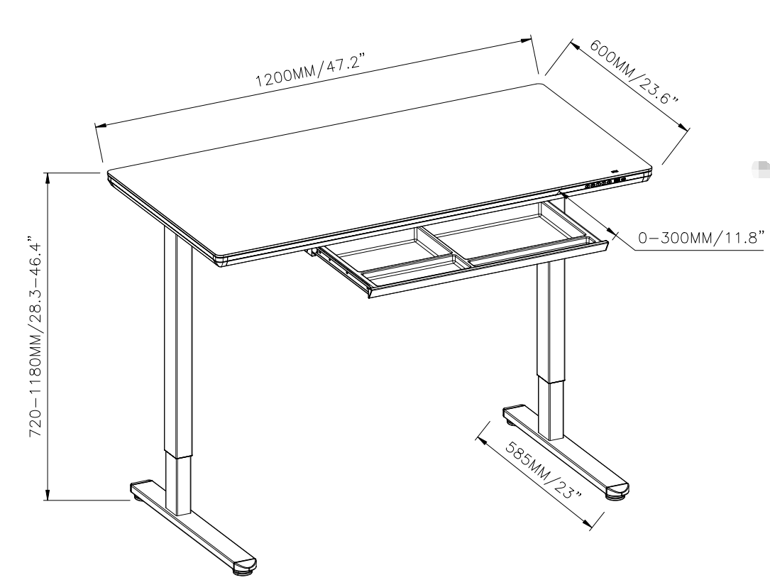 V-mounts Tempered Glass Ergonomic Sit-Stand Desk with Anti-collision Function JSD5-01-G6