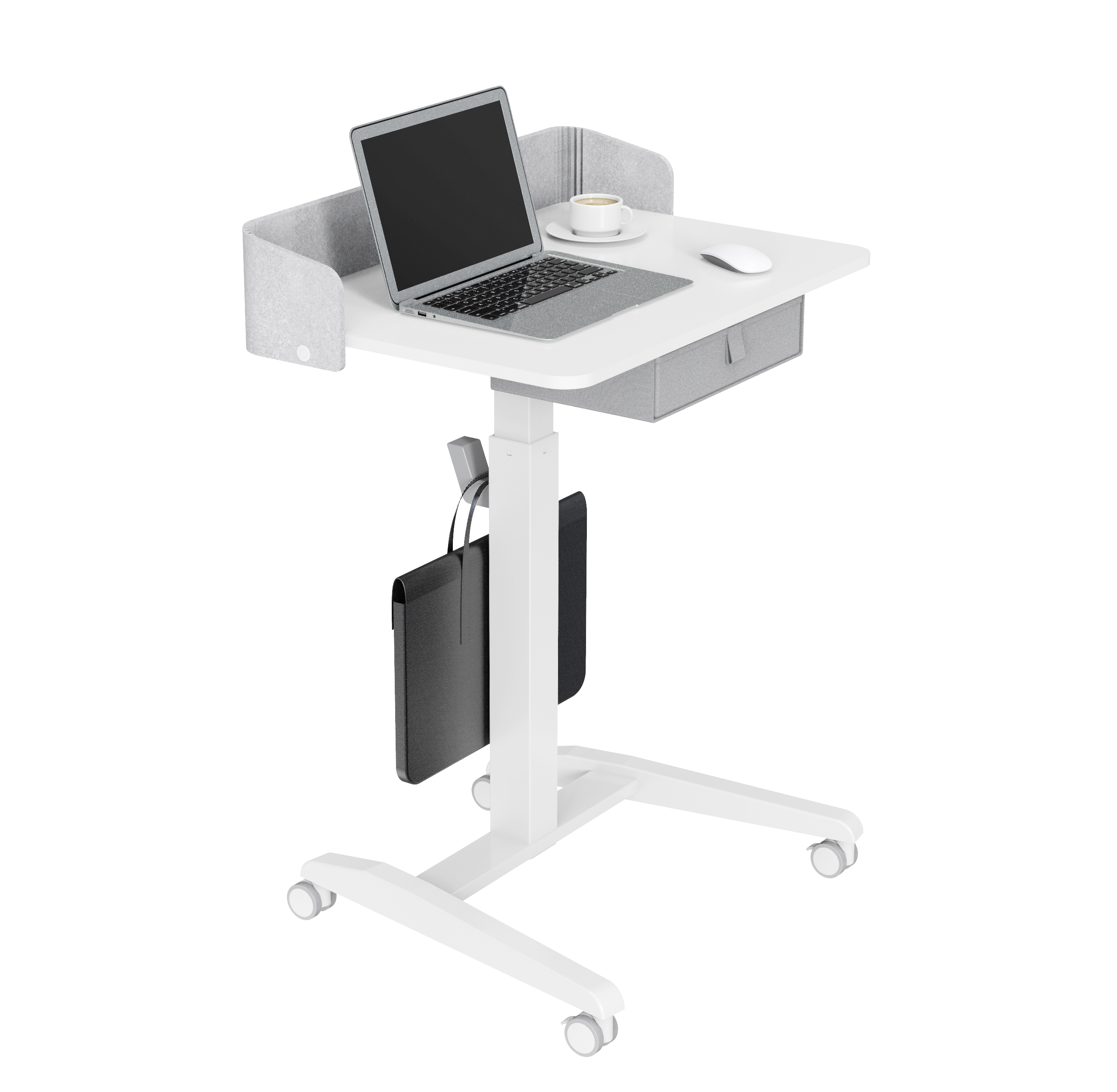 V-mounts Gas Spring Mobile Height Adjustable Laptop Desk with Drawer VM-FA102