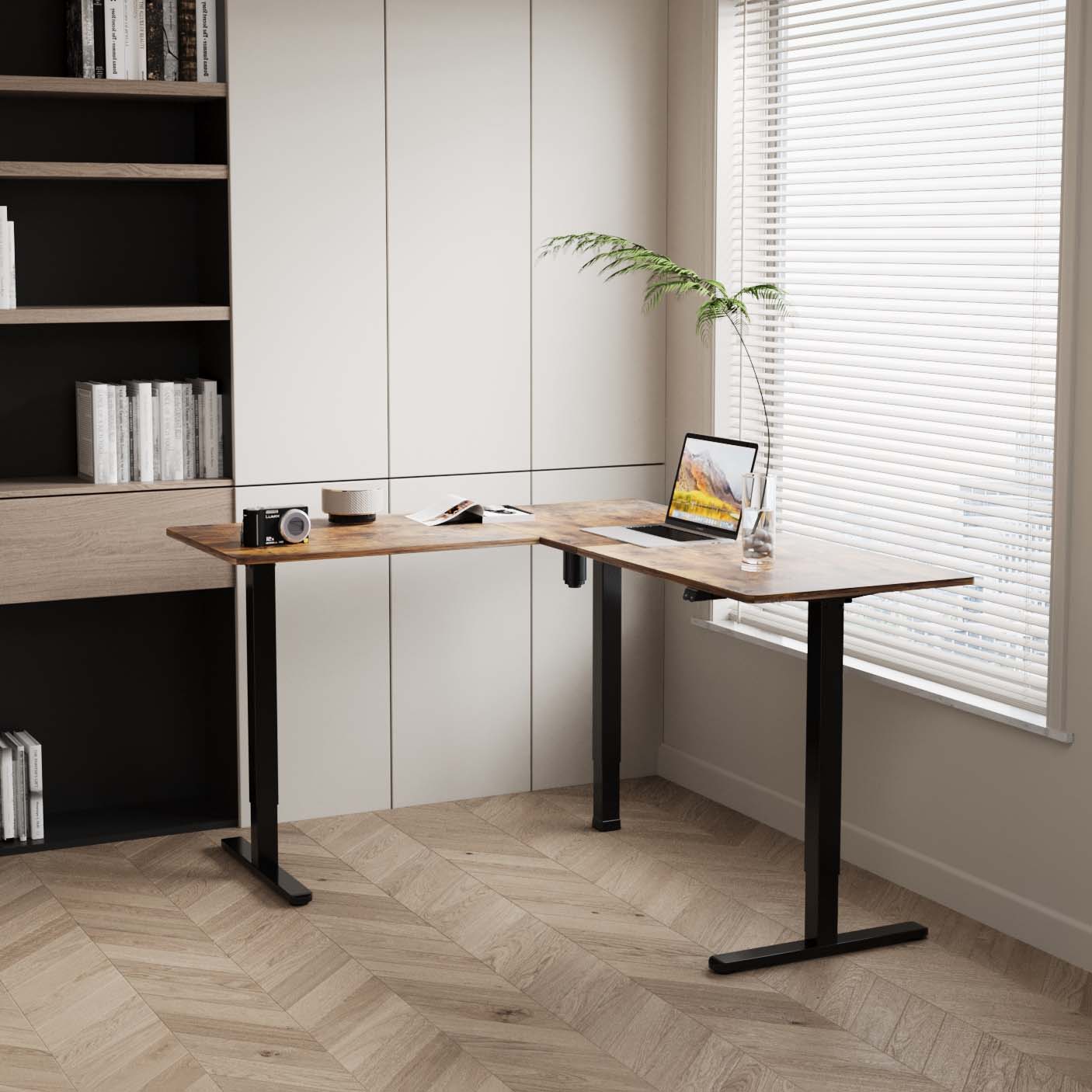 V-mounts optional control panel Height Adjustable Furniture Office Desk Sit To Stand Desk VM-JSD5-01-L