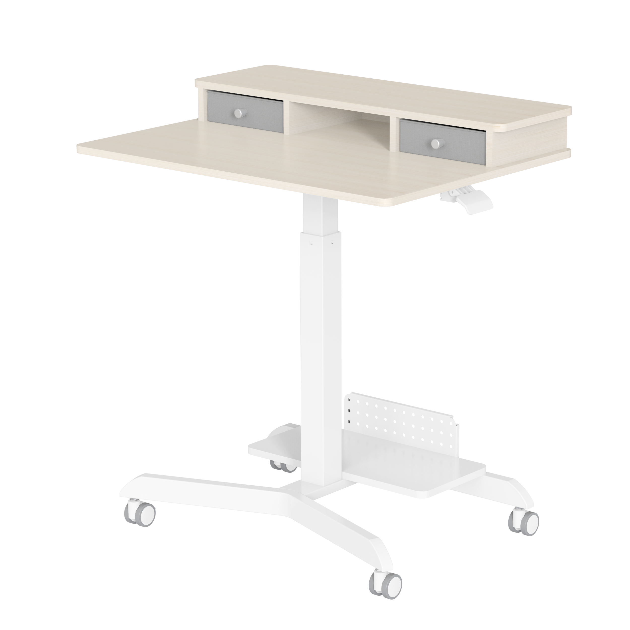 V-mounts Gas Spring Height Adjustable Lift Desk With Drawers And Chassis Racks VM-FA109