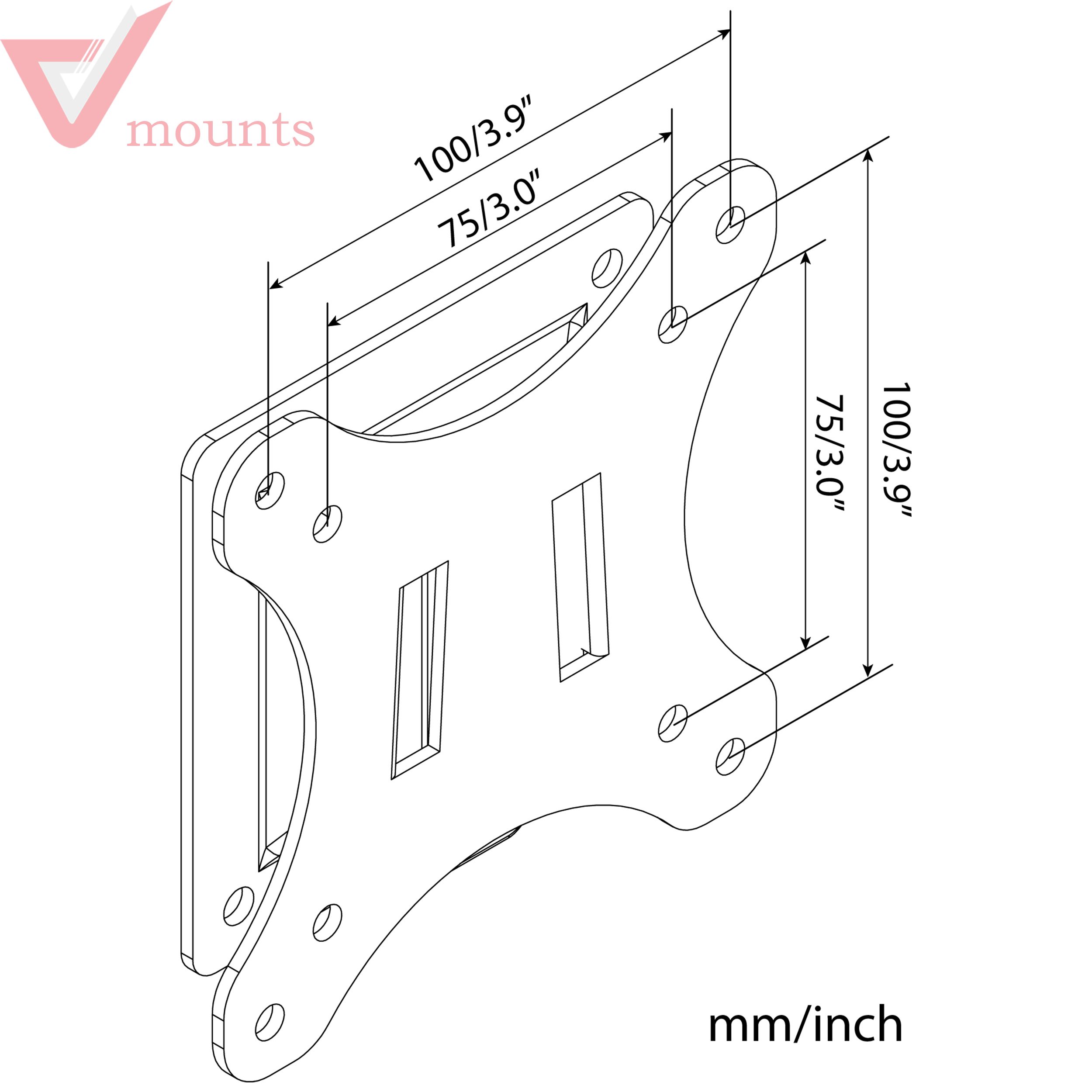 V-mounts Full Motion TV Wall Mount VM-SL01