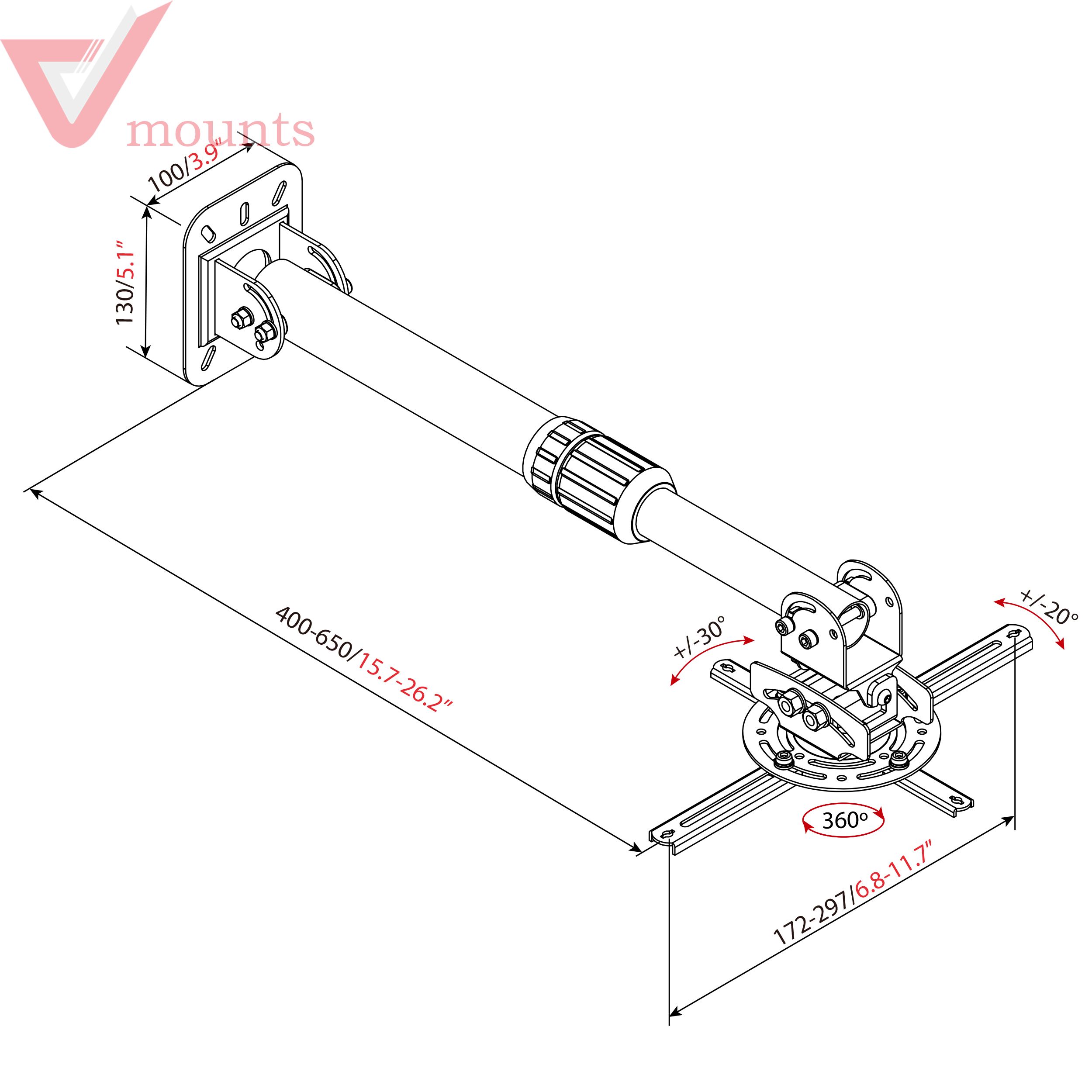 Wall and Ceiling Projector Mount VM-PR16L