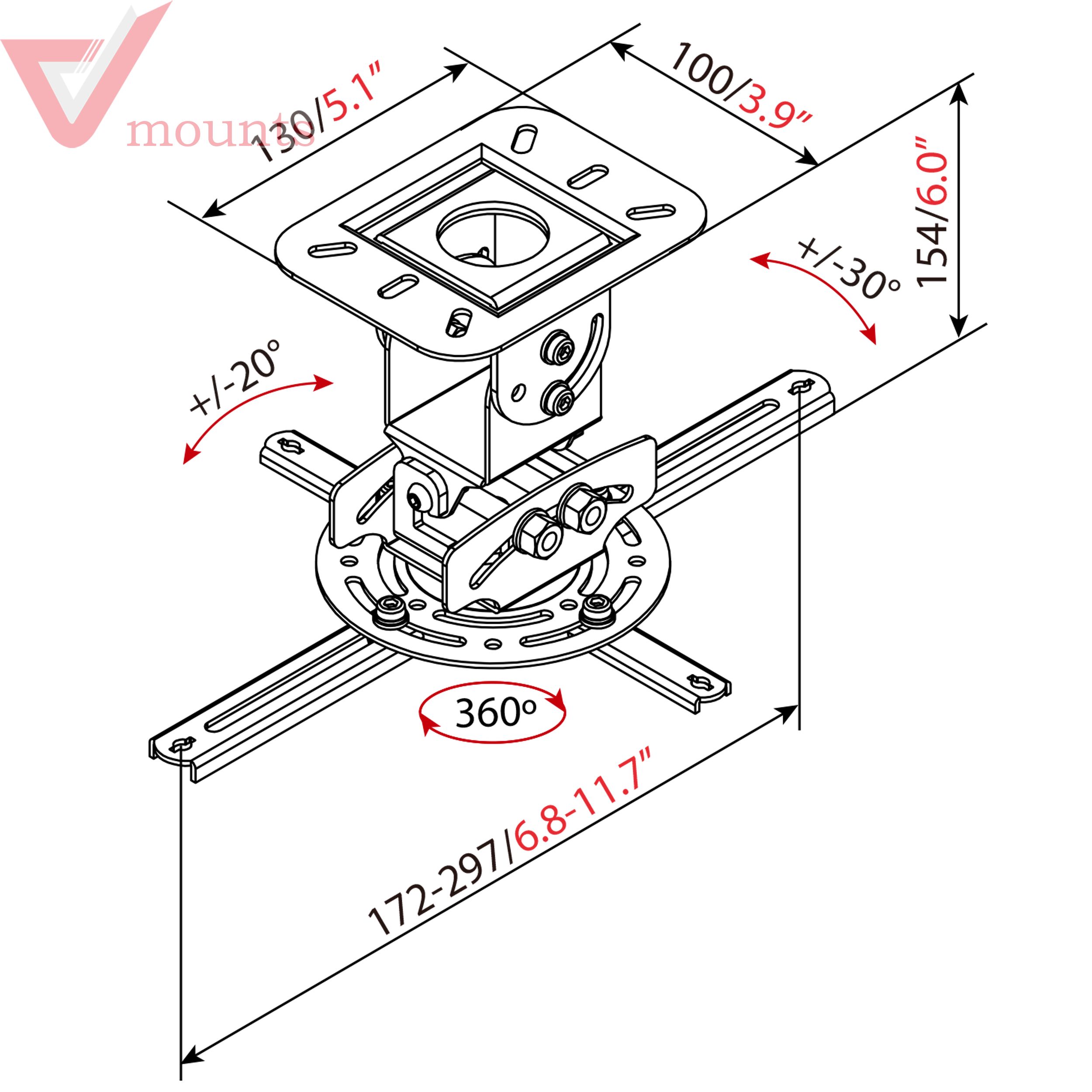 Compact and Lightweight Projector Mount VM-PR16