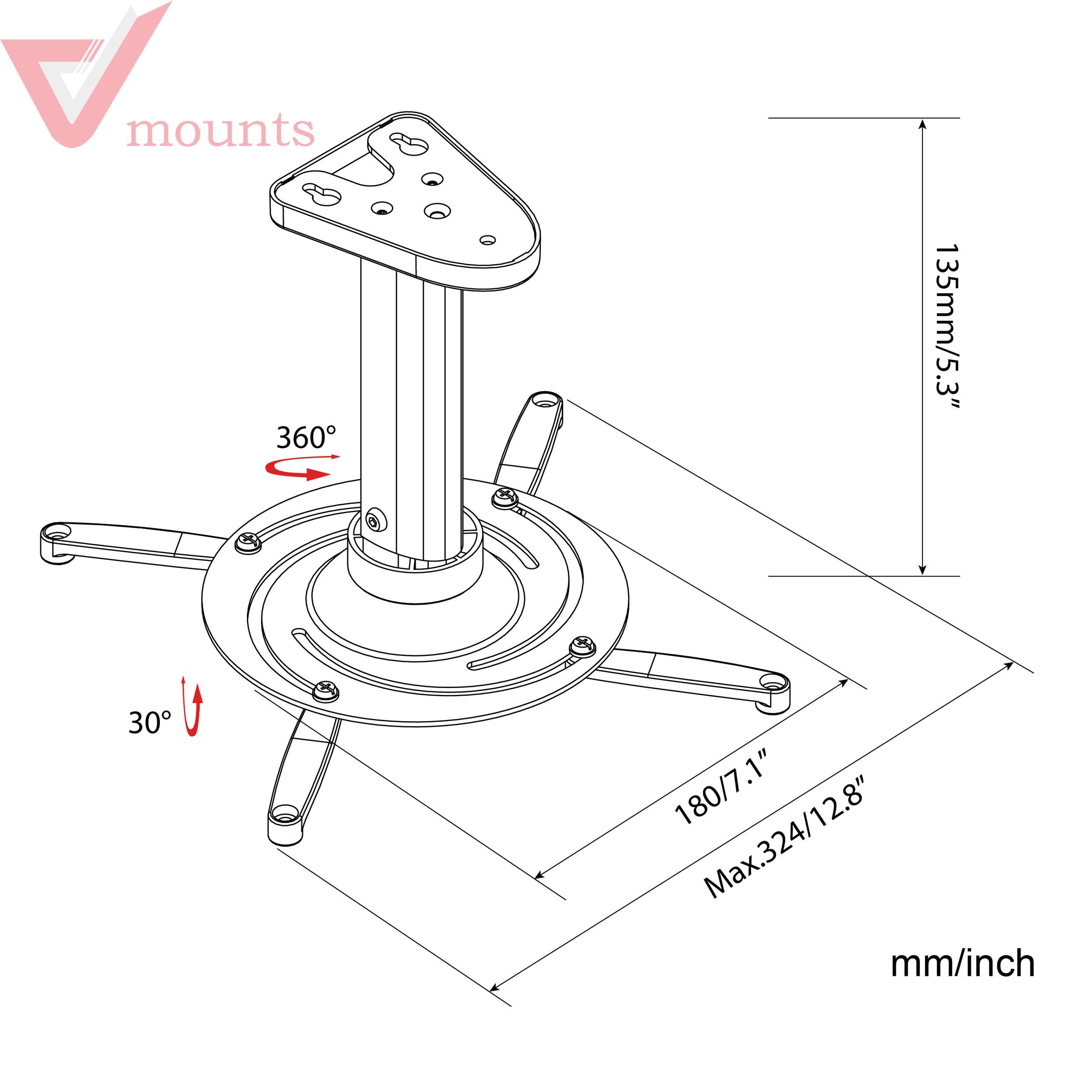 Ceiling mount for ultra short throw projector VM-PR05S