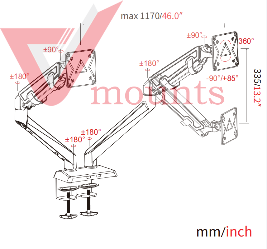 Dual Spring Monitor Mount VM-GE52
